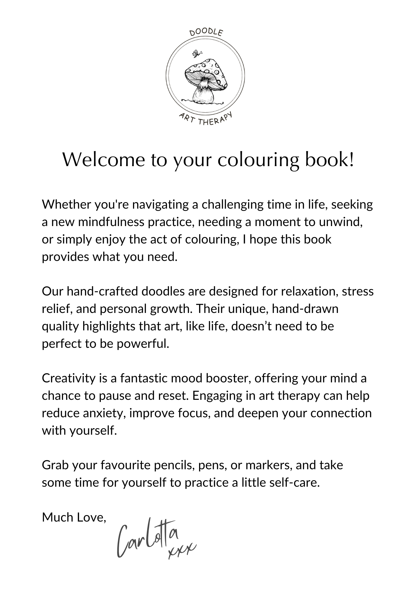 Mindful Colouring Set | Includes 5 Hand-Drawn Doodles & Mindfulness Practices | (Downloadable PDF)