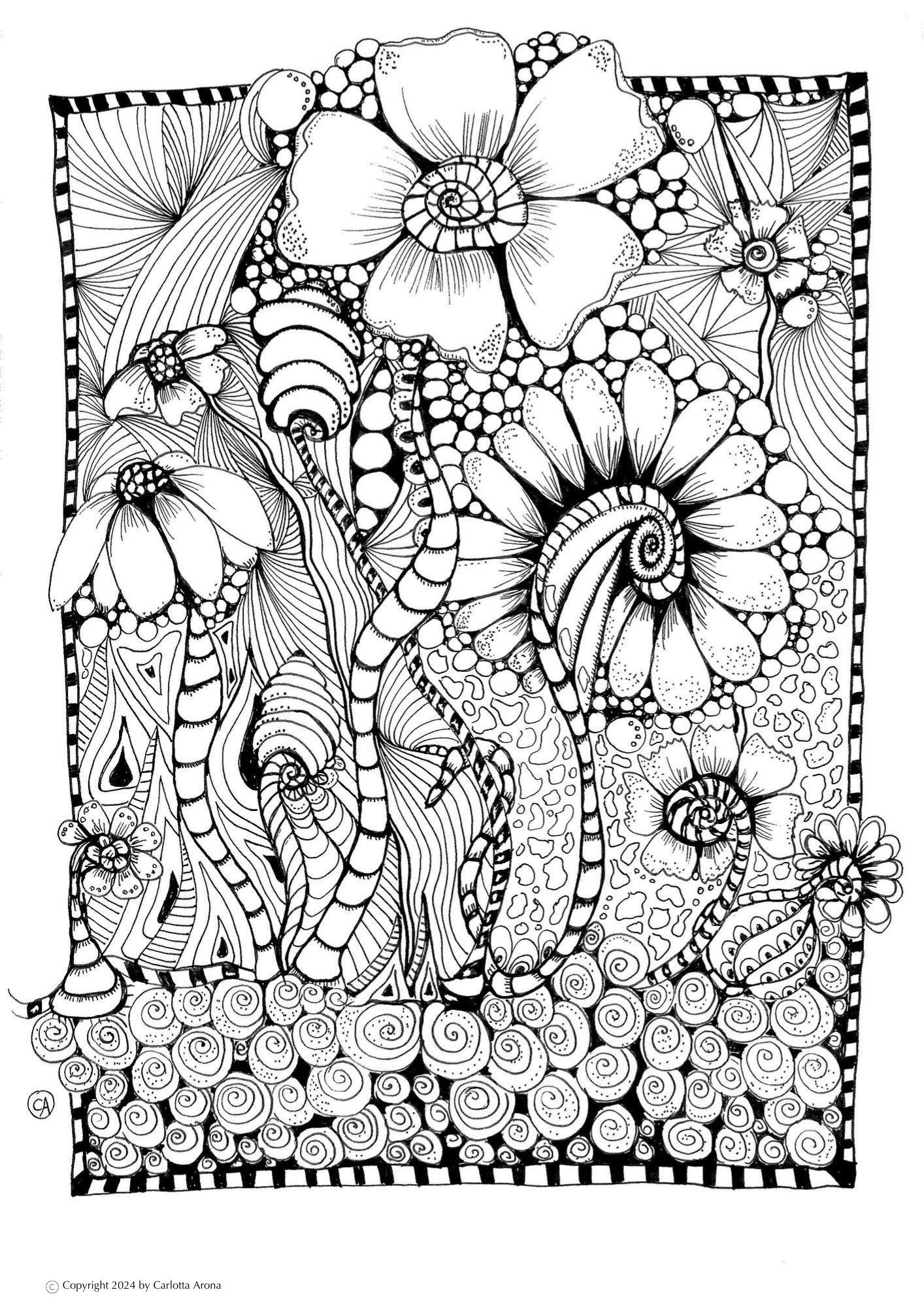 Hand-drawn Digital Colouring Page | Magic Garden | (Downloadable PDF)