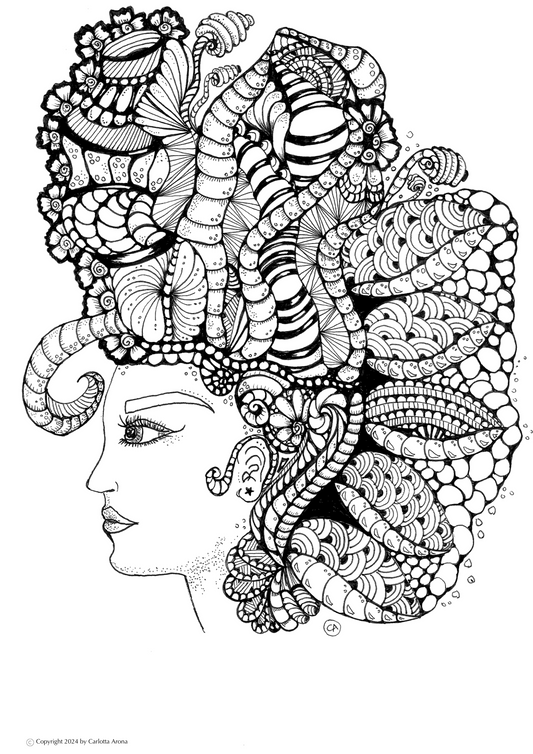 Hand-drawn Digital Colouring Page | Wandering Mind | (Downloadable PDF)