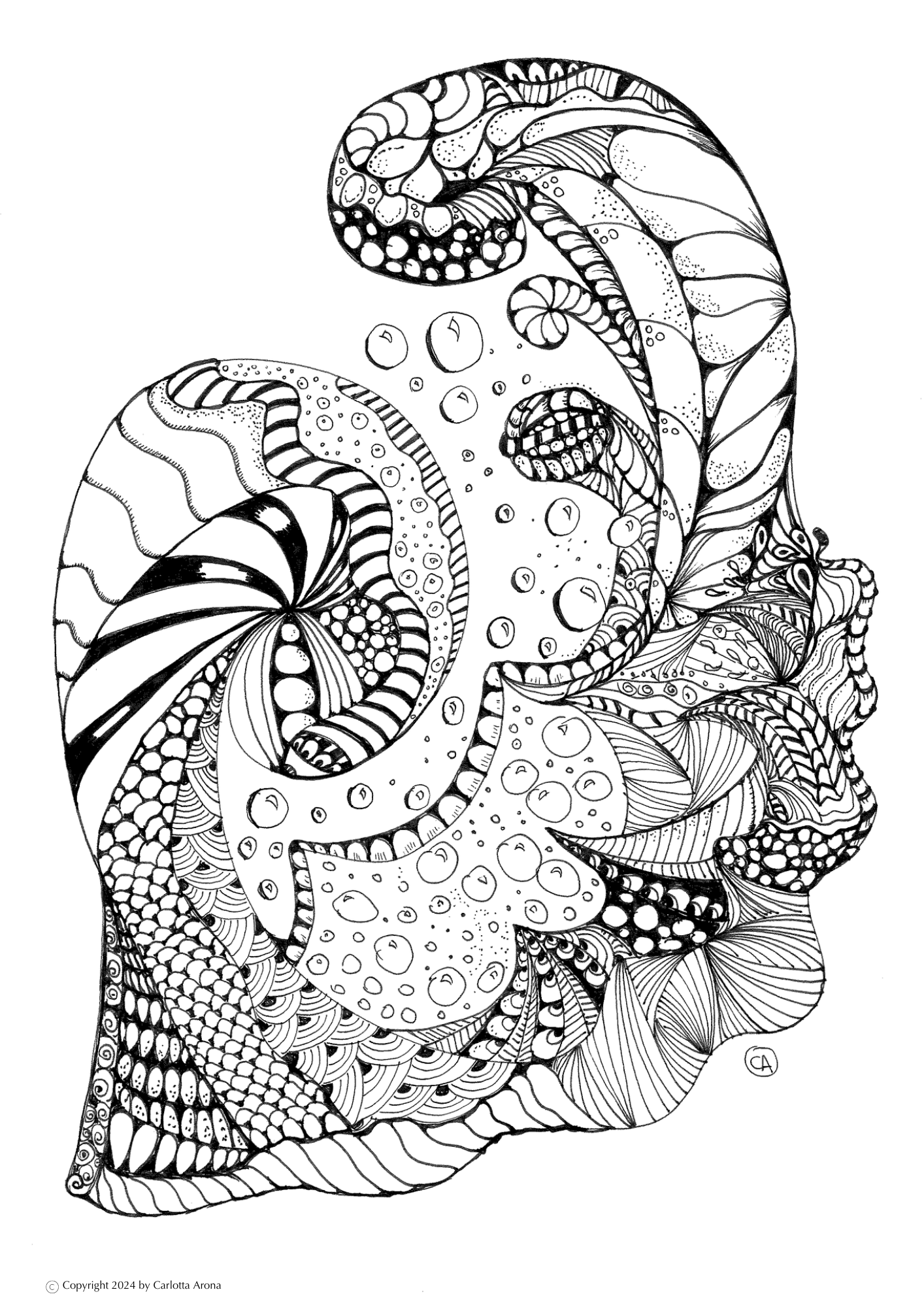 Hand-drawn Digital Colouring Page | Waves | (Downloadable PDF)